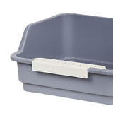 Maxbell Open Top Pet Litter Box Kitten Toilet Smooth Durable Pet Cat Toilet Sand Box gray