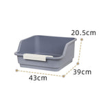 Maxbell Open Top Pet Litter Box Kitten Toilet Smooth Durable Pet Cat Toilet Sand Box gray