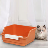 Maxbell Cat Litter Box Portable Anti Splashing Bedpan Cat Toilet Cat Toilet Sand Box orange