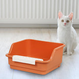 Maxbell Cat Litter Box Portable Anti Splashing Bedpan Cat Toilet Cat Toilet Sand Box orange