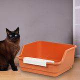 Maxbell Cat Litter Box Portable Anti Splashing Bedpan Cat Toilet Cat Toilet Sand Box orange