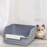 Maxbell Cat Litter Box Portable Anti Splashing Bedpan Cat Toilet Cat Toilet Sand Box gray