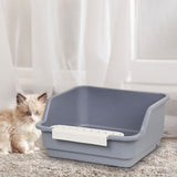 Maxbell Cat Litter Box Portable Anti Splashing Bedpan Cat Toilet Cat Toilet Sand Box gray