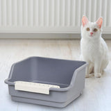 Maxbell Cat Litter Box Portable Anti Splashing Bedpan Cat Toilet Cat Toilet Sand Box gray