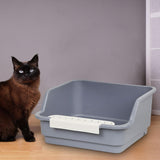 Maxbell Cat Litter Box Portable Anti Splashing Bedpan Cat Toilet Cat Toilet Sand Box gray
