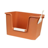 Maxbell Open Litter Box Pet Supplies Portable Bedpan Smooth High Sided Lowered Front orange
