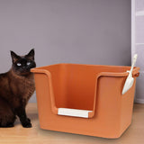 Maxbell Open Litter Box Pet Supplies Portable Bedpan Smooth High Sided Lowered Front orange