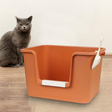 Maxbell Open Litter Box Pet Supplies Portable Bedpan Smooth High Sided Lowered Front orange
