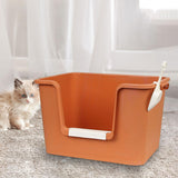 Maxbell Open Litter Box Pet Supplies Portable Bedpan Smooth High Sided Lowered Front orange