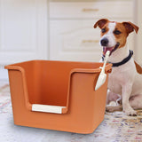 Maxbell Open Litter Box Pet Supplies Portable Bedpan Smooth High Sided Lowered Front orange