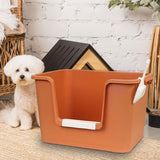 Maxbell Open Litter Box Pet Supplies Portable Bedpan Smooth High Sided Lowered Front orange