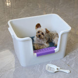 Maxbell Open Litter Box Pet Supplies Portable Bedpan Smooth High Sided Lowered Front green