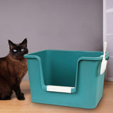 Maxbell Open Litter Box Pet Supplies Portable Bedpan Smooth High Sided Lowered Front green