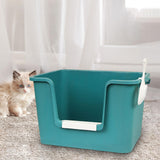 Maxbell Open Litter Box Pet Supplies Portable Bedpan Smooth High Sided Lowered Front green