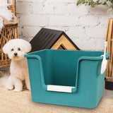 Maxbell Open Litter Box Pet Supplies Portable Bedpan Smooth High Sided Lowered Front green