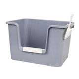Maxbell Open Litter Box Pet Supplies Portable Bedpan Smooth High Sided Lowered Front gray