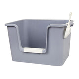 Maxbell Open Litter Box Pet Supplies Portable Bedpan Smooth High Sided Lowered Front gray