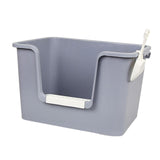 Maxbell Open Litter Box Pet Supplies Portable Bedpan Smooth High Sided Lowered Front gray