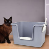 Maxbell Open Litter Box Pet Supplies Portable Bedpan Smooth High Sided Lowered Front gray