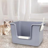 Maxbell Open Litter Box Pet Supplies Portable Bedpan Smooth High Sided Lowered Front gray