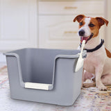 Maxbell Open Litter Box Pet Supplies Portable Bedpan Smooth High Sided Lowered Front gray