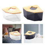 Maxbell Hamster Bath Toilet Pet Bathroom Clear Pets Toilet for Mice Ferret Chinchilla transparent