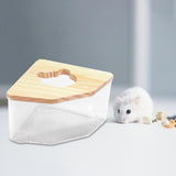 Maxbell Hamster Bath Toilet Pet Bathroom Clear Pets Toilet for Mice Ferret Chinchilla transparent