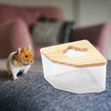 Maxbell Hamster Bath Toilet Pet Bathroom Clear Pets Toilet for Mice Ferret Chinchilla transparent