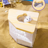 Maxbell Hamster Bath Toilet Pet Bathroom Clear Pets Toilet for Mice Ferret Chinchilla transparent