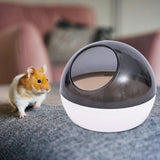 Maxbell Hamster Sand Bath Toilet Clear Sand Bath Container for Mice Squirrels Ferret gray