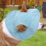 Maxbell Pet Hat Corduroy Breathable with Ear Holes Dog Hat for Outdoor Travel Summer XS Grreen