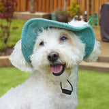 Maxbell Pet Hat Corduroy Breathable with Ear Holes Dog Hat for Outdoor Travel Summer XS Grreen