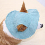 Maxbell Pet Hat Corduroy Breathable with Ear Holes Dog Hat for Outdoor Travel Summer XS Grreen