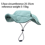 Maxbell Pet Hat Corduroy Breathable with Ear Holes Dog Hat for Outdoor Travel Summer S Grreen