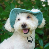 Maxbell Pet Hat Corduroy Breathable with Ear Holes Dog Hat for Outdoor Travel Summer S Grreen