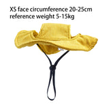 Maxbell Pet Hat Corduroy Breathable with Ear Holes Dog Hat for Outdoor Travel Summer XS Yellow