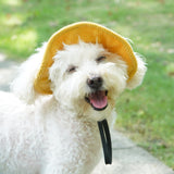 Maxbell Pet Hat Corduroy Breathable with Ear Holes Dog Hat for Outdoor Travel Summer XS Yellow