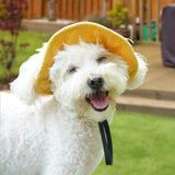 Maxbell Pet Hat Corduroy Breathable with Ear Holes Dog Hat for Outdoor Travel Summer S Yellow