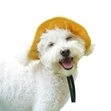 Maxbell Pet Hat Corduroy Breathable with Ear Holes Dog Hat for Outdoor Travel Summer S Yellow