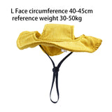 Maxbell Pet Hat Corduroy Breathable with Ear Holes Dog Hat for Outdoor Travel Summer L Yellow