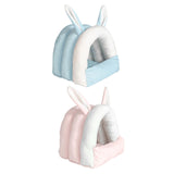 Maxbell Rabbit Bed House Cozy Nest Guinea Pig Cave Beds for Bunny Hamster Chinchilla blue