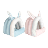 Maxbell Rabbit Bed House Cozy Nest Guinea Pig Cave Beds for Bunny Hamster Chinchilla blue