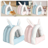 Maxbell Rabbit Bed House Cozy Nest Guinea Pig Cave Beds for Bunny Hamster Chinchilla blue