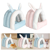 Maxbell Rabbit Bed House Cozy Nest Guinea Pig Cave Beds for Bunny Hamster Chinchilla blue