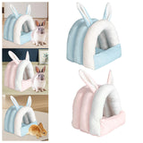Maxbell Rabbit Bed House Cozy Nest Guinea Pig Cave Beds for Bunny Hamster Chinchilla blue