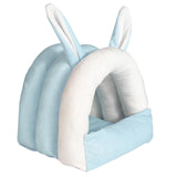 Maxbell Rabbit Bed House Cozy Nest Guinea Pig Cave Beds for Bunny Hamster Chinchilla blue