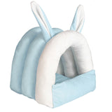 Maxbell Rabbit Bed House Cozy Nest Guinea Pig Cave Beds for Bunny Hamster Chinchilla blue