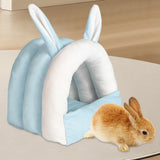 Maxbell Rabbit Bed House Cozy Nest Guinea Pig Cave Beds for Bunny Hamster Chinchilla blue