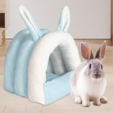 Maxbell Rabbit Bed House Cozy Nest Guinea Pig Cave Beds for Bunny Hamster Chinchilla blue