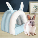 Maxbell Rabbit Bed House Cozy Nest Guinea Pig Cave Beds for Bunny Hamster Chinchilla blue